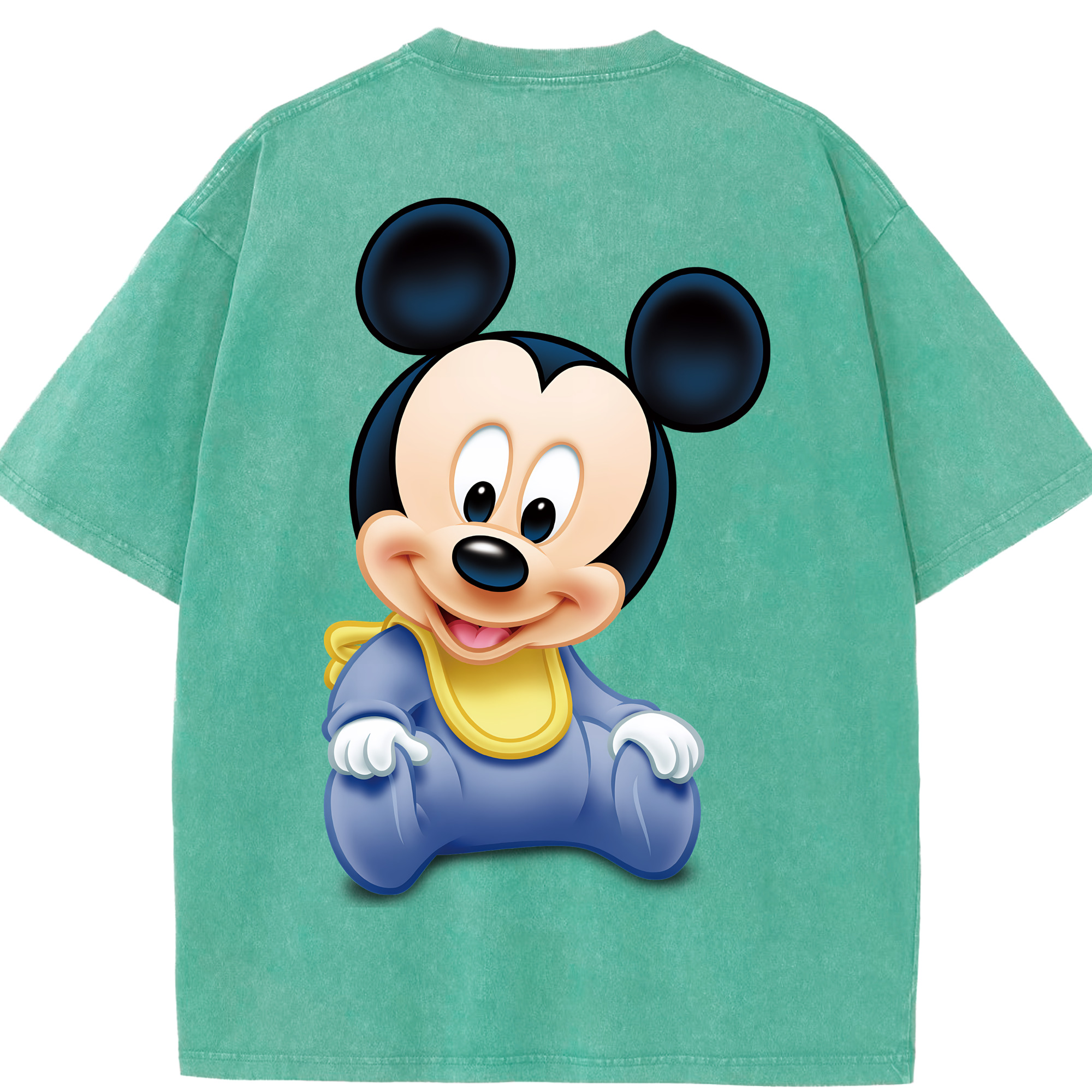 （画像用） ミッキーマウス Mickey Mouse 綿100% ヴィンテージ風 半袖Tシャツ（背面プリント）